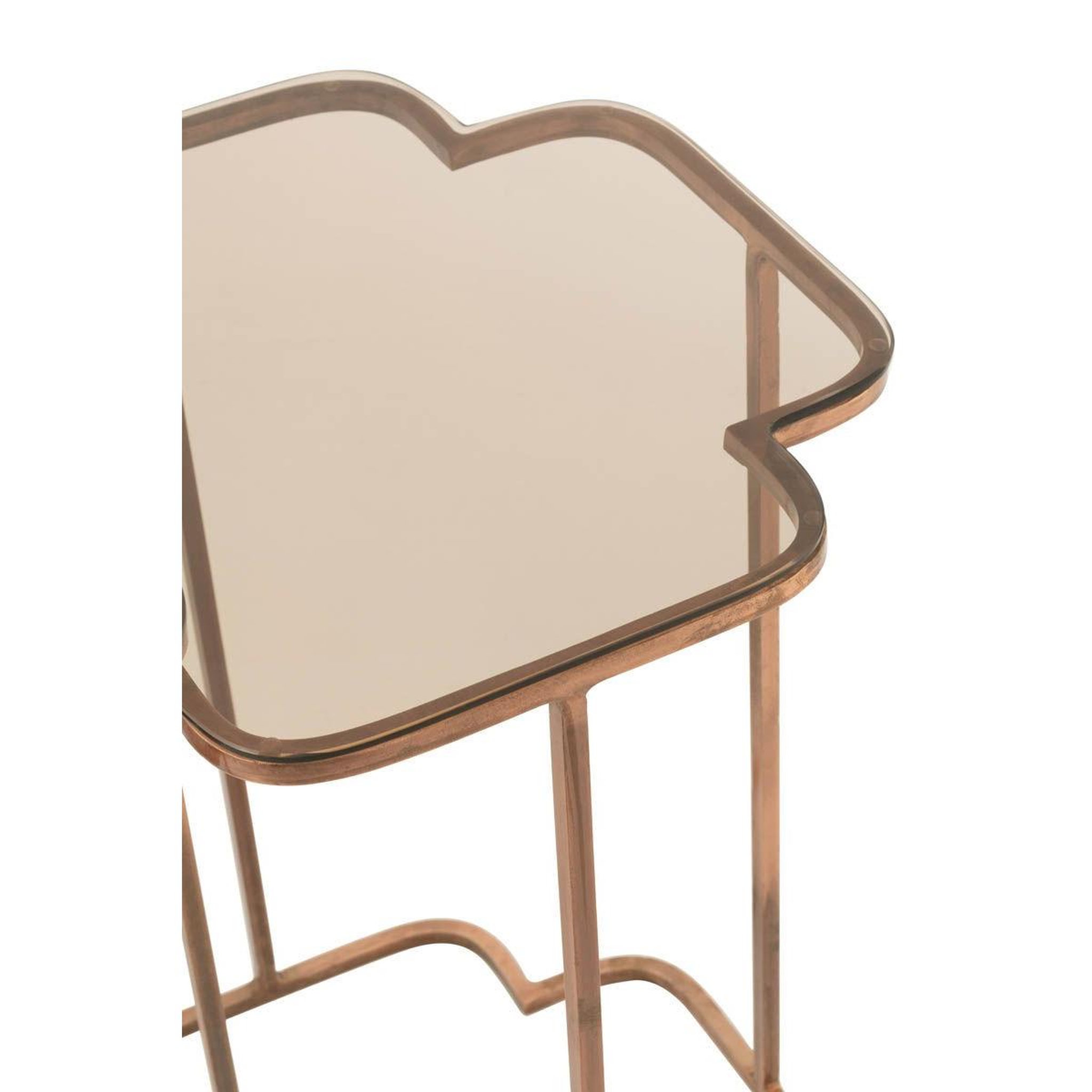 Voir la diapositive 4 : J-LINE Lot de 2 tables d'appoint métal  ones  61cm cuivre