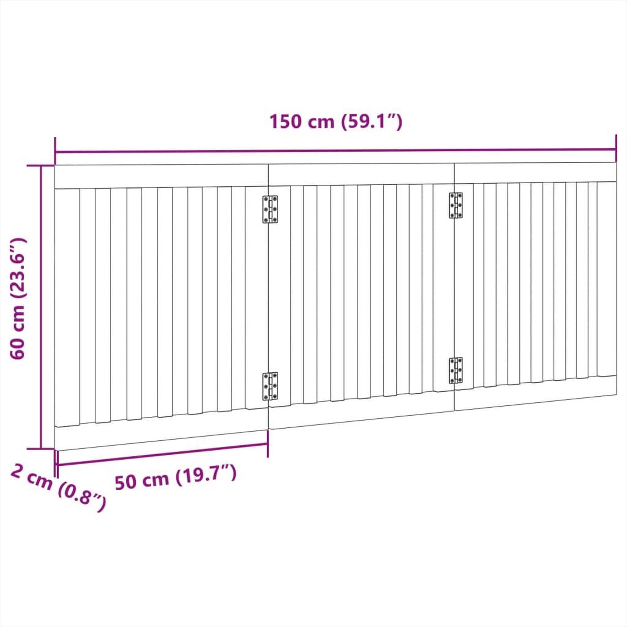 Voir la diapositive 6 : VIDAXL Barriere pour chien pliable 3 panneaux 150 cm bois de peuplier