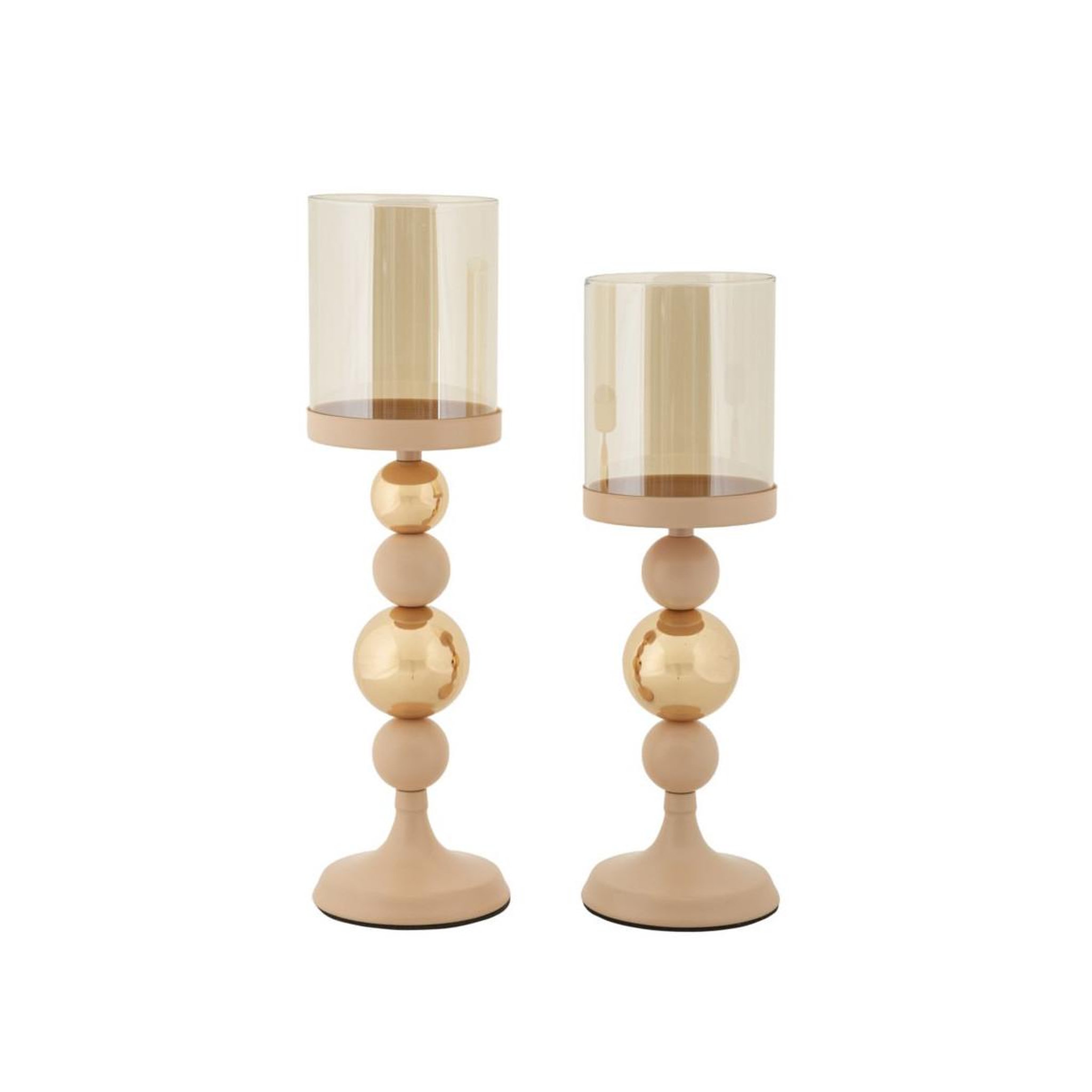Paris Prix Lot de 2 bougeoirs design  strek  36cm rose & or