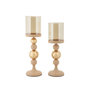 Voir la diapositive 1 : Paris Prix Lot de 2 Bougeoirs Design  Strek  36cm Rose & Or