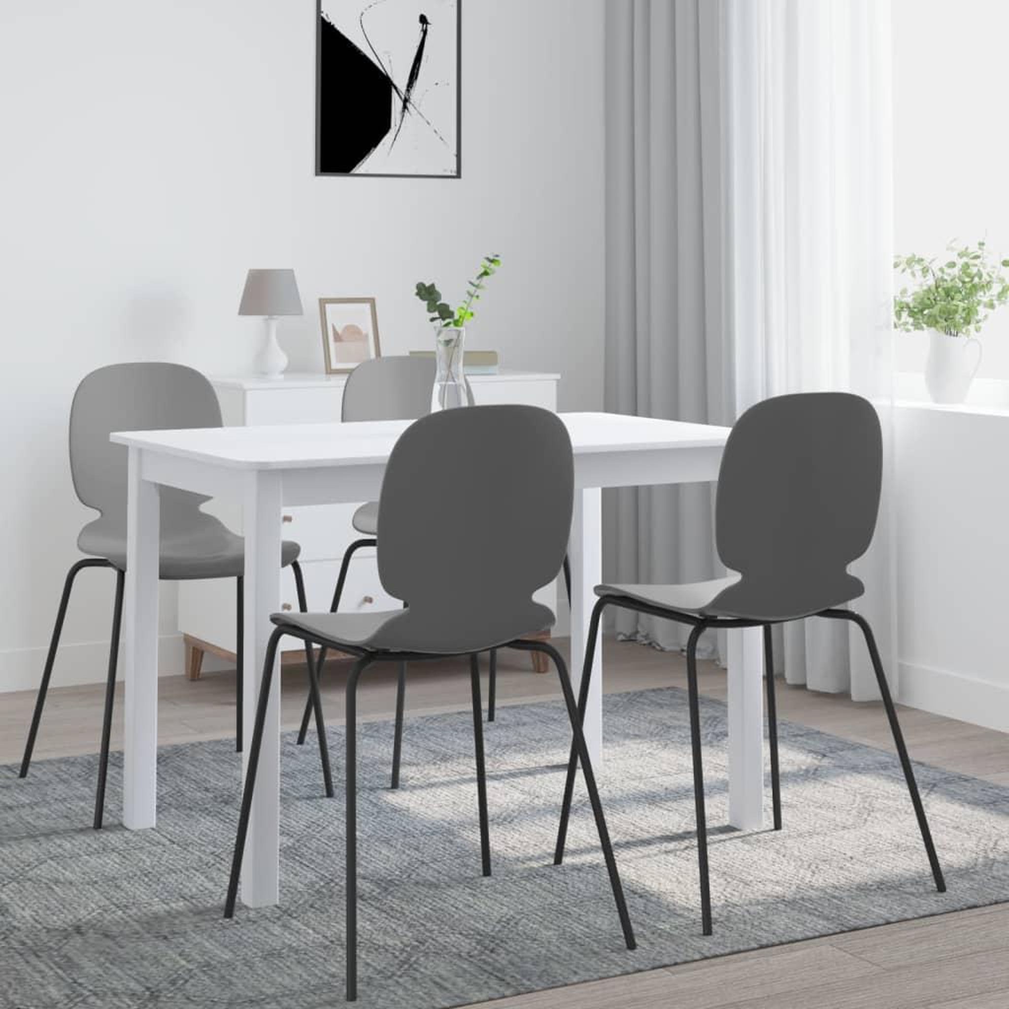 Voir la diapositive 1 : VIDAXL Table a manger Blanc 114x71x75 cm Bois d'hevea massif