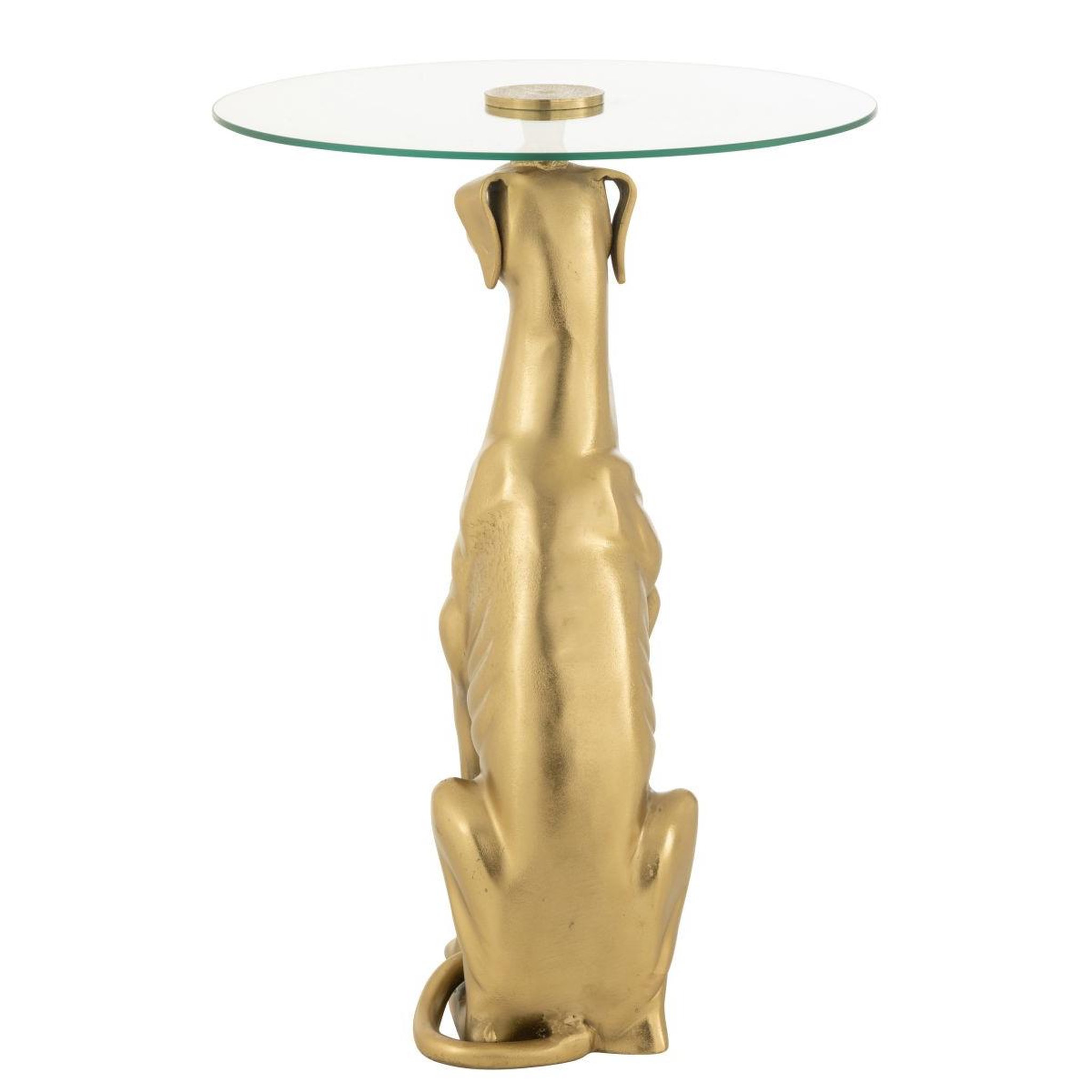 Voir la diapositive 6 : J-LINE Table d'Appoint en Verre  Dog  57cm Doré