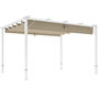 Voir la diapositive 1 : OUTSUNNY Pergola coulissante rétractable 3 x 4 m aluminium blanc toile UPF30+ kaki