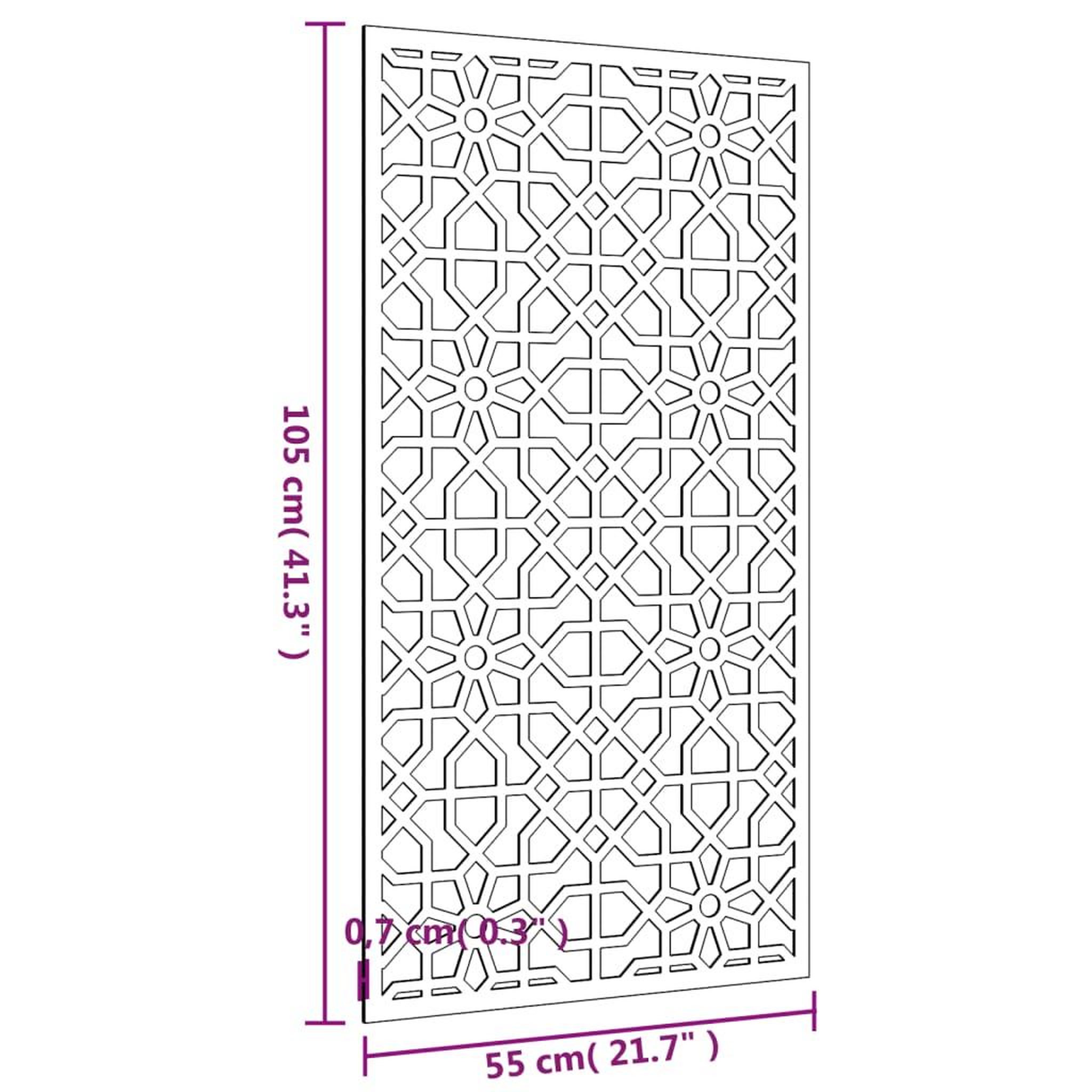 Voir la diapositive 6 : VIDAXL Decoration murale jardin 105x55cm acier corten design mauresque
