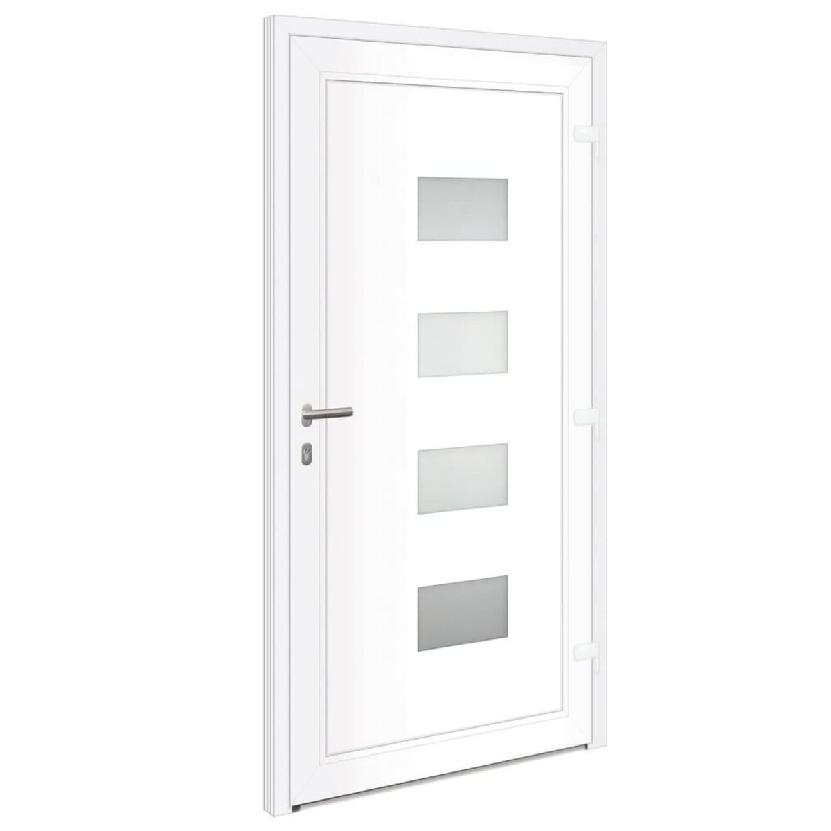 VIDAXL Porte d'entree Blanc 100x200 cm Aluminium et PVC