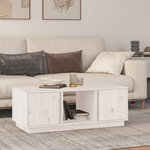 VIDAXL Table basse Blanc 110x50x40 cm Bois massif de pin