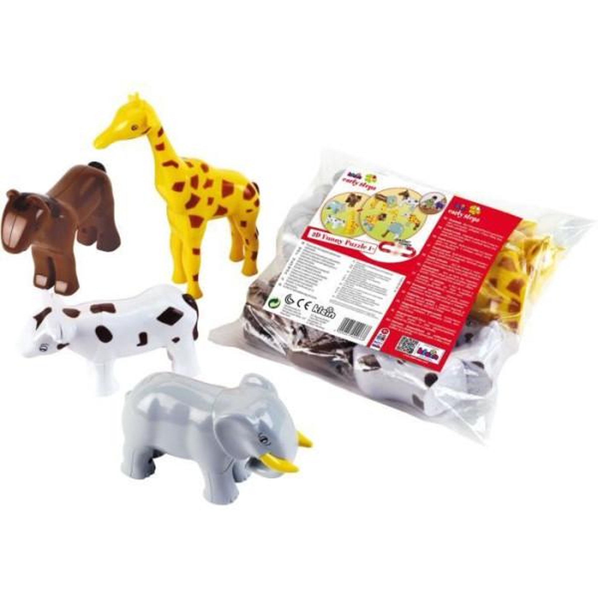 Klein Animaux magnétiques - KLEIN - 0071 - 4 grands animaux Funny Puzzle, sachet - 16 pieces - Des 12 mois