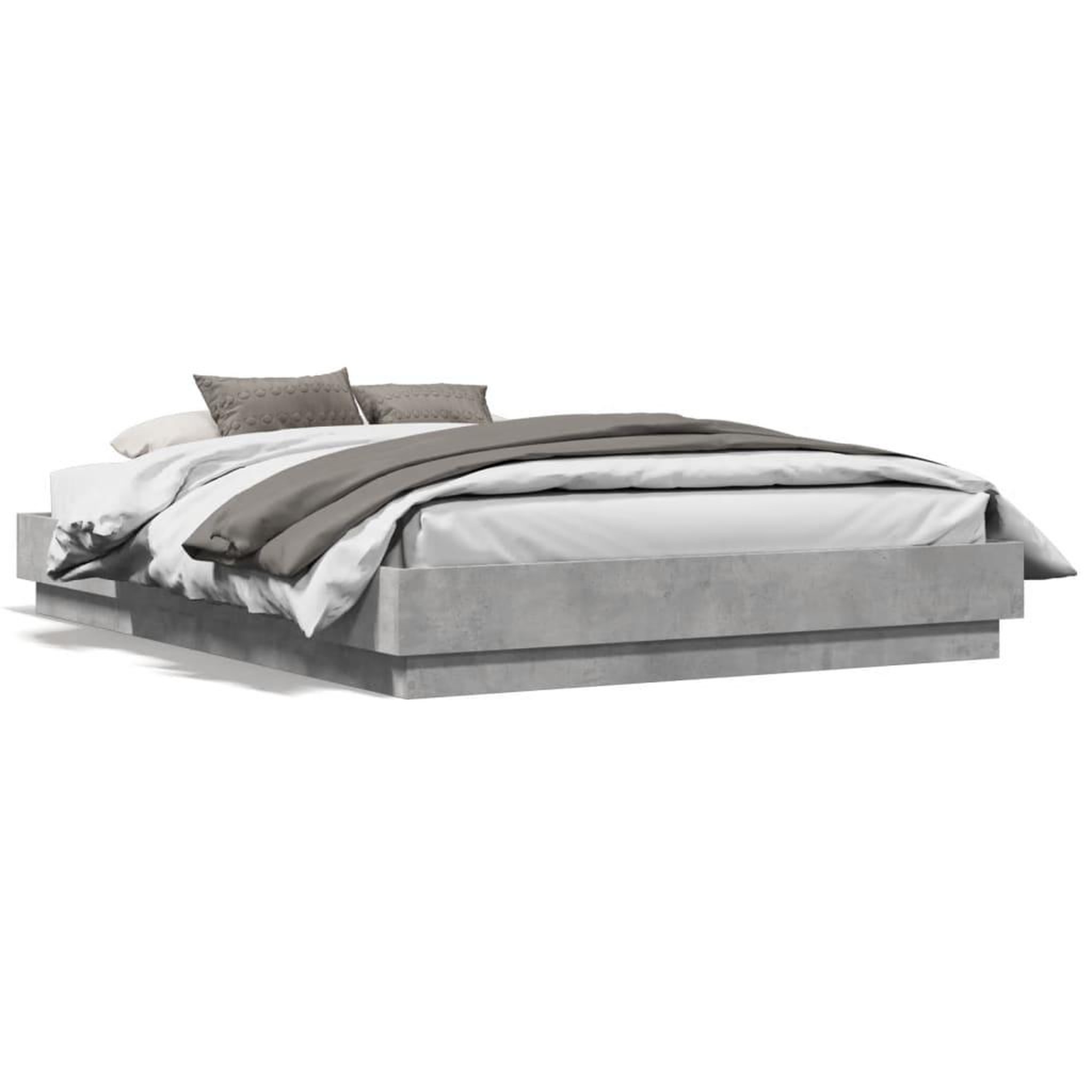 Voir la diapositive 2 : VIDAXL Cadre de lit sans matelas gris beton 120x190 cm