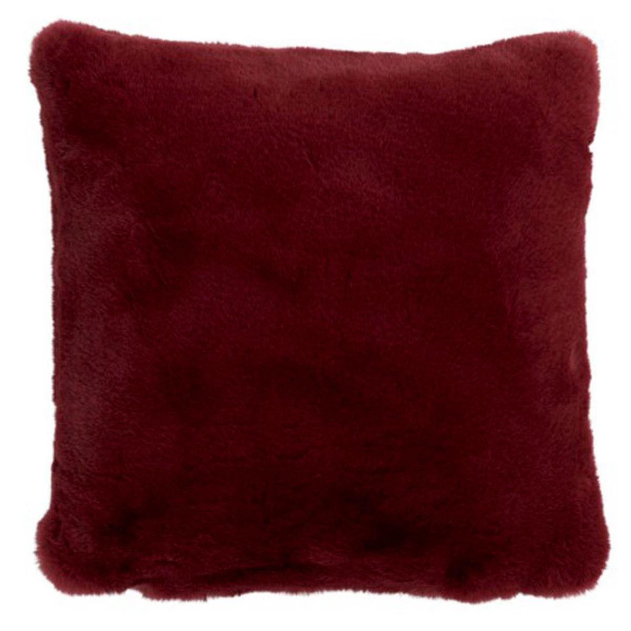 J-LINE Coussin imitation fourrure  cutie  45x45cm rouge