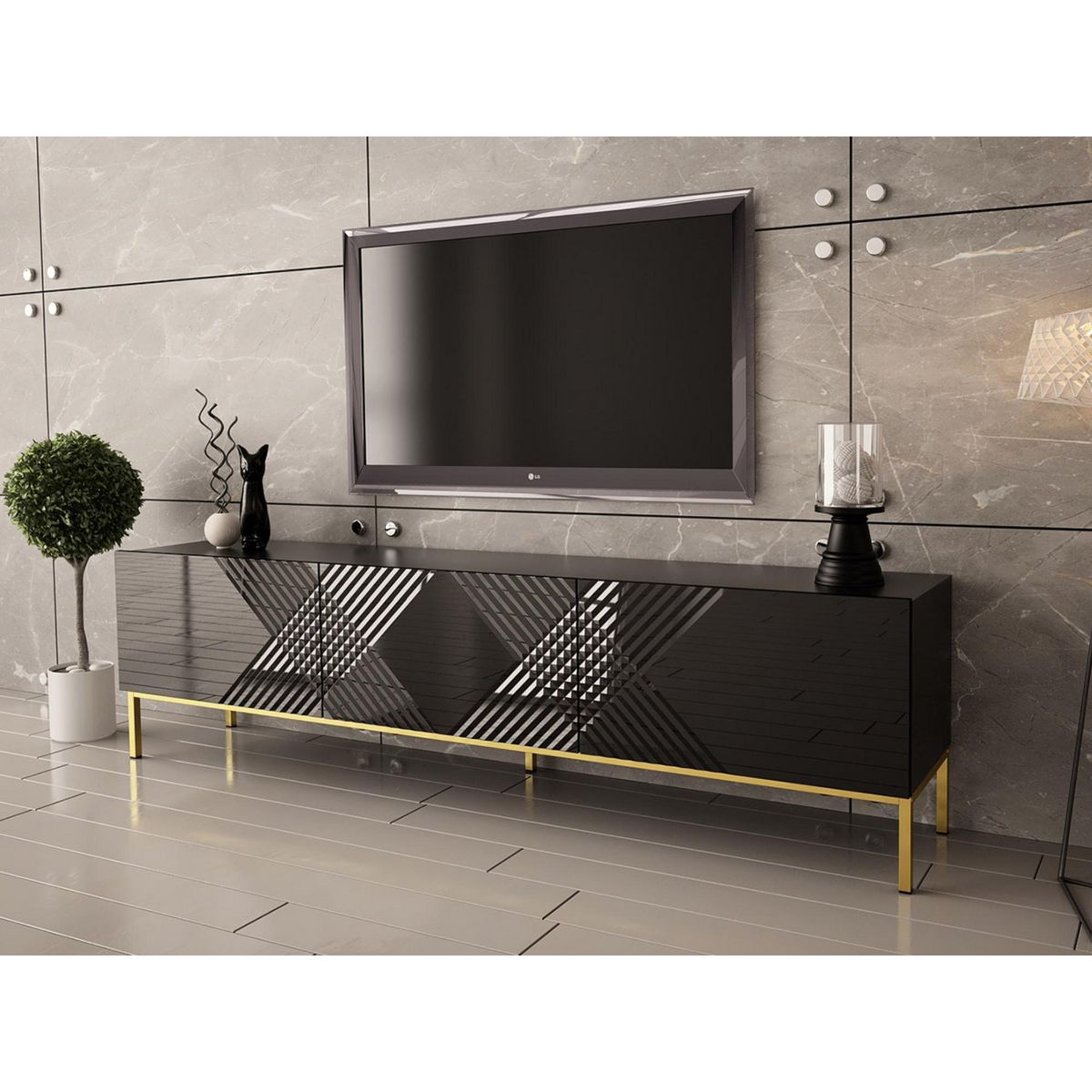 BEST MOBILIER Celeste - meuble tv - 190 cm - style contemporain