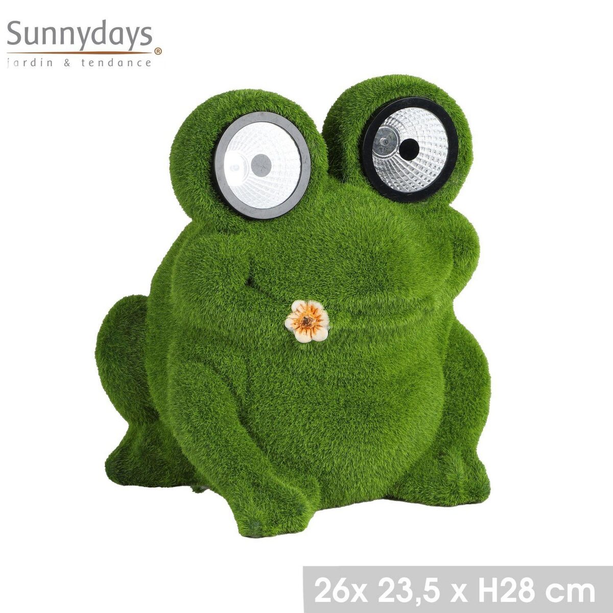 SUNNYDAYS Grenouille solaire flocage herbe