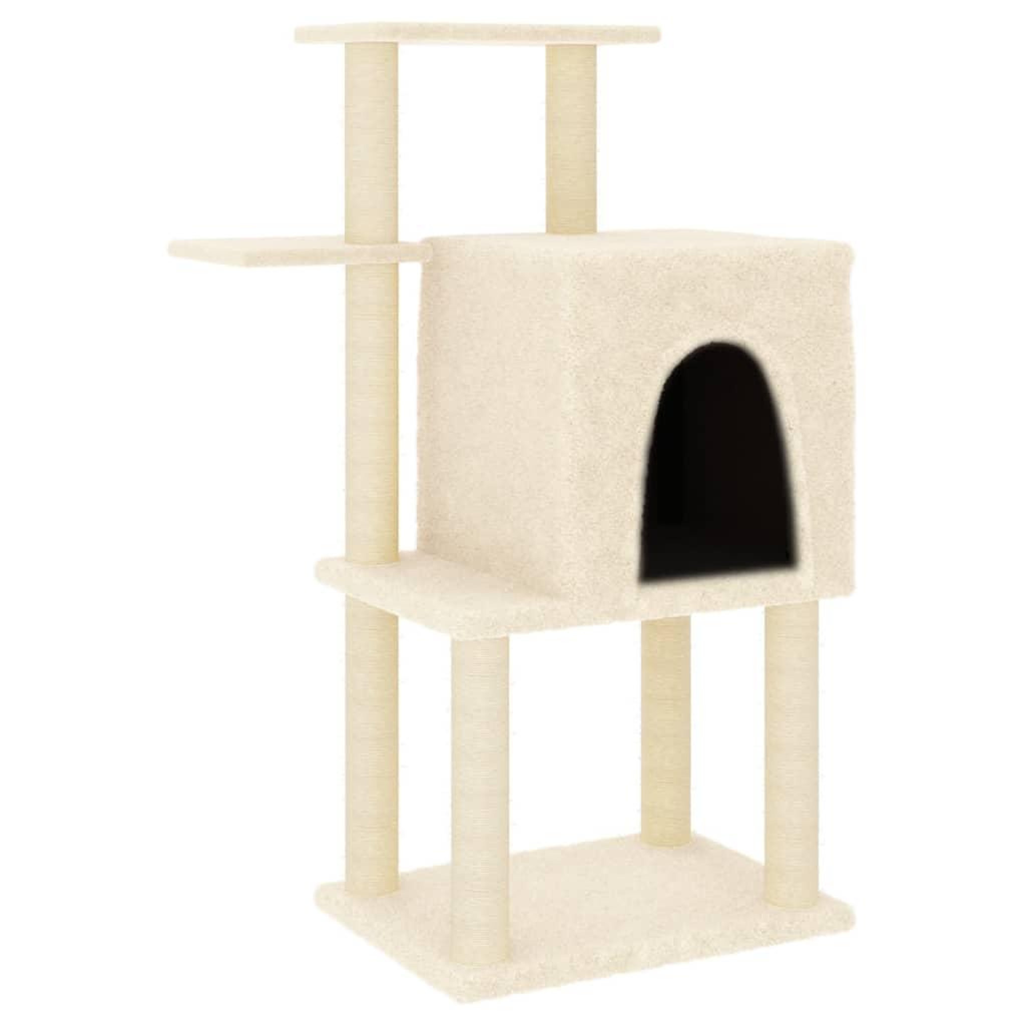 Voir la diapositive 2 : VIDAXL Arbre a chat avec griffoirs en sisal creme 97 cm
