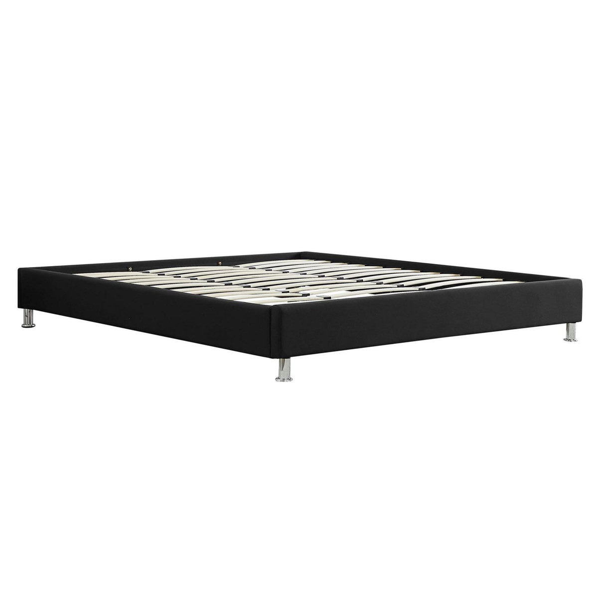 IDIMEX Lit futon double NIZZA, 180 x 200 cm, avec sommier, revêtement en tissu noir