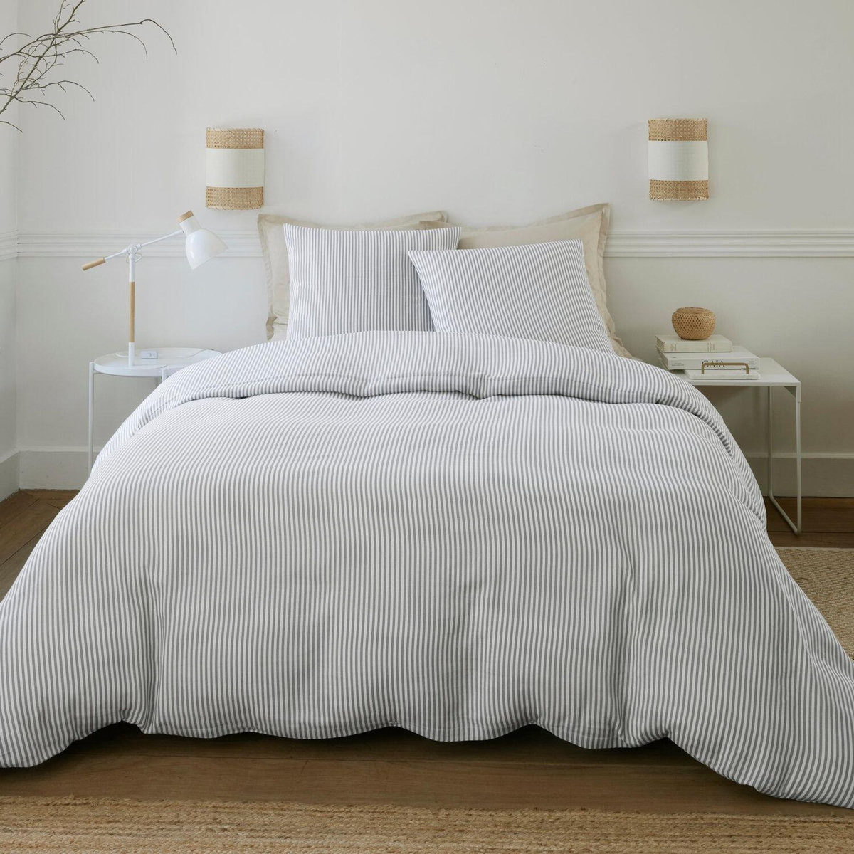 BATON ROUGE Parure housse de couette 100% gaze de coton imprimé laya