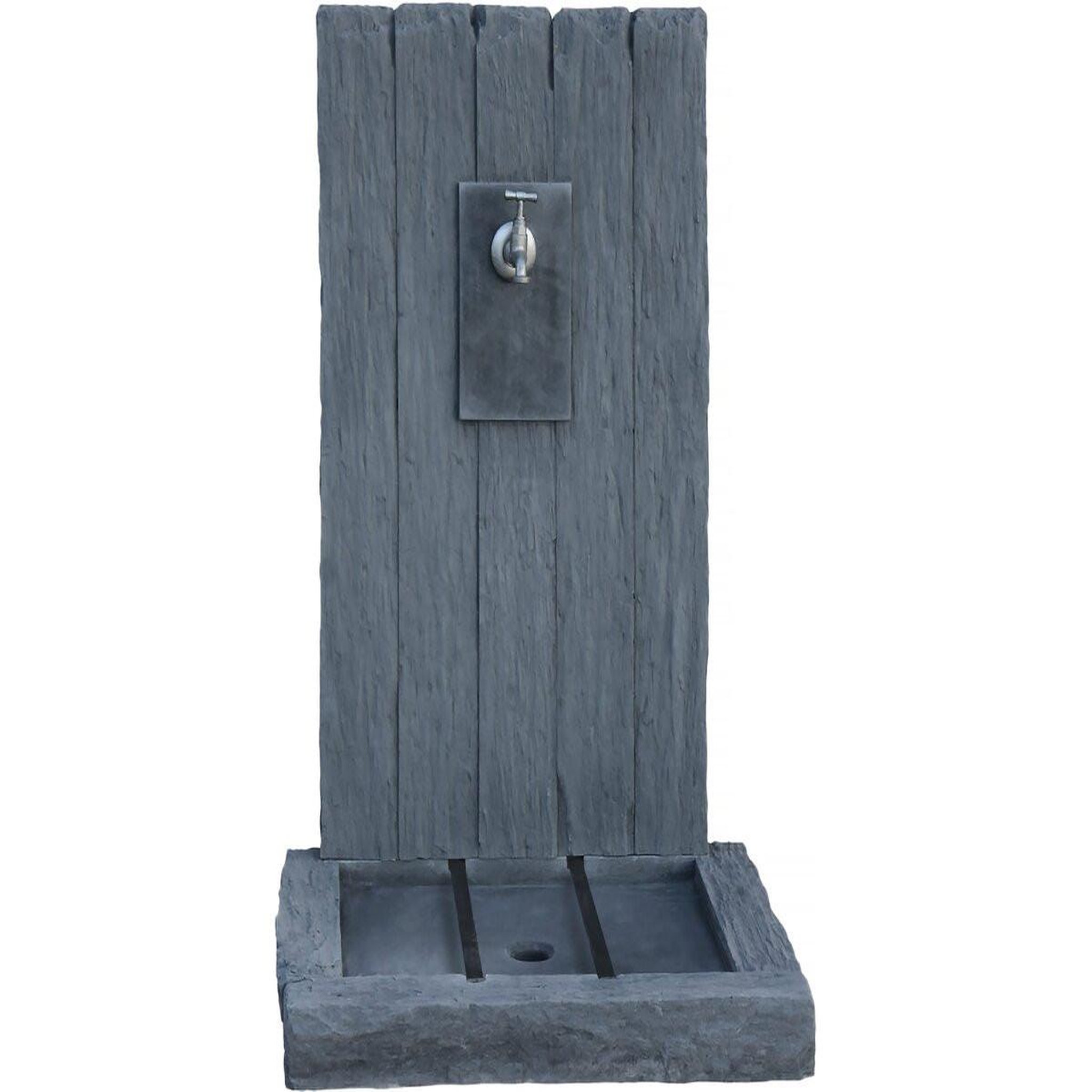 Voir la diapositive 1 : Habitat et Jardin Fontaine  ardoise  - en pierre reconstituée - 59 x 44 x 87 cm - gris