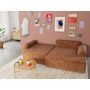 Voir la diapositive 3 : BEST MOBILIER Rebecca - canapé d'angle droit 4 places convertible avec coffre en velours texturé