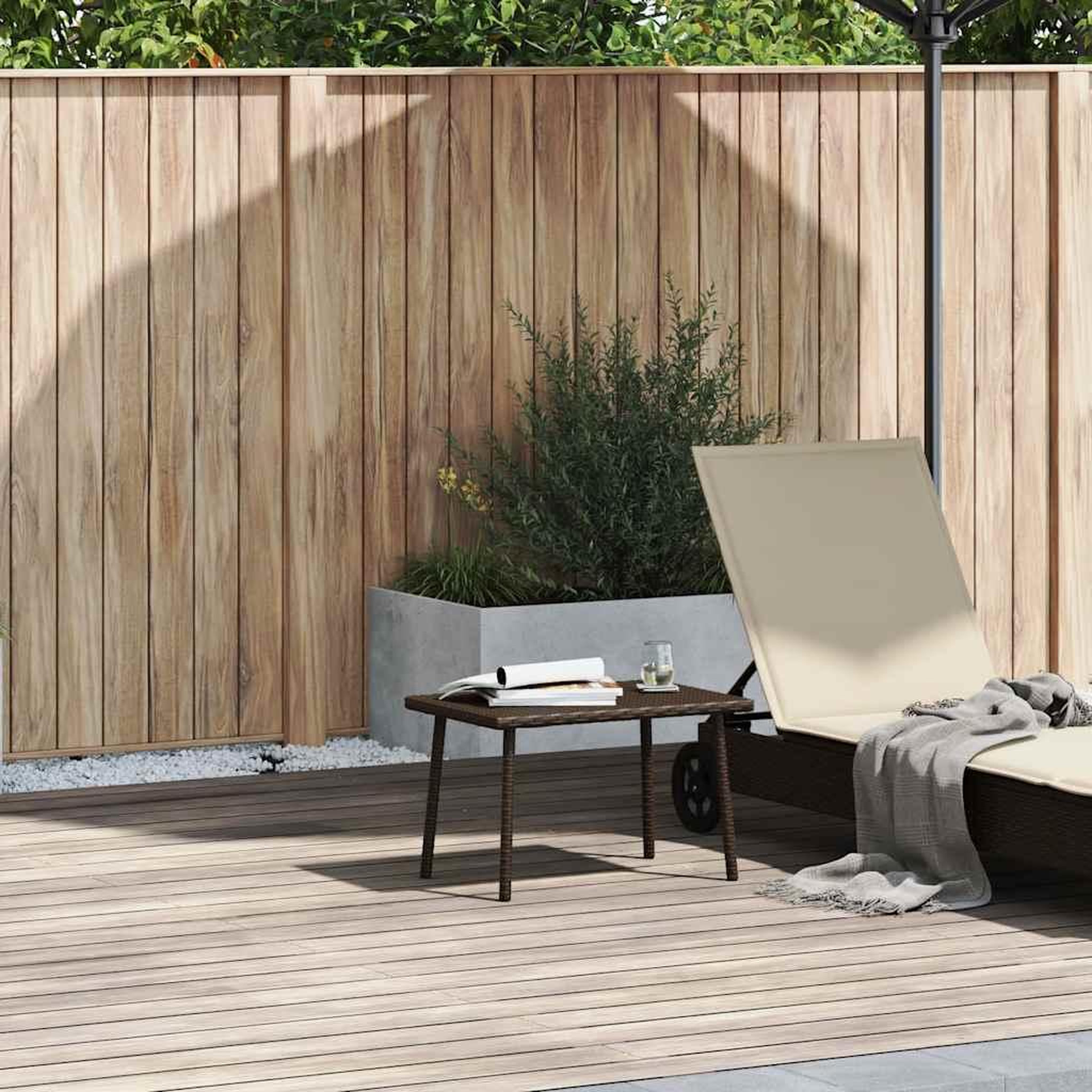 Voir la diapositive 2 : VIDAXL Table basse de jardin rectangulaire marron 60x40x37 cm rotin
