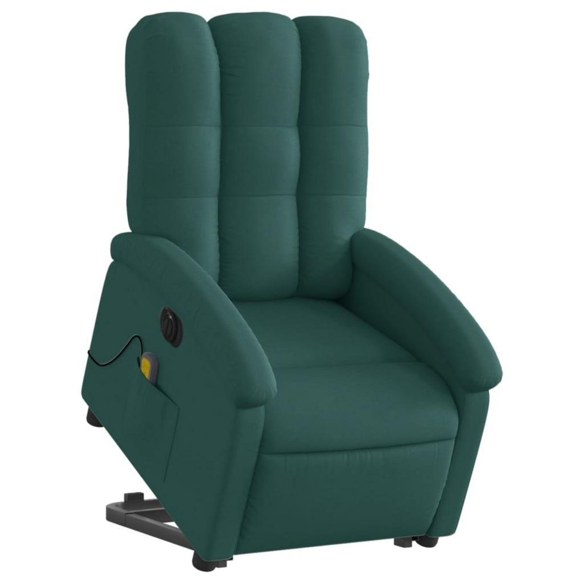 VIDAXL Fauteuil inclinable de massage electrique Vert fonce Tissu