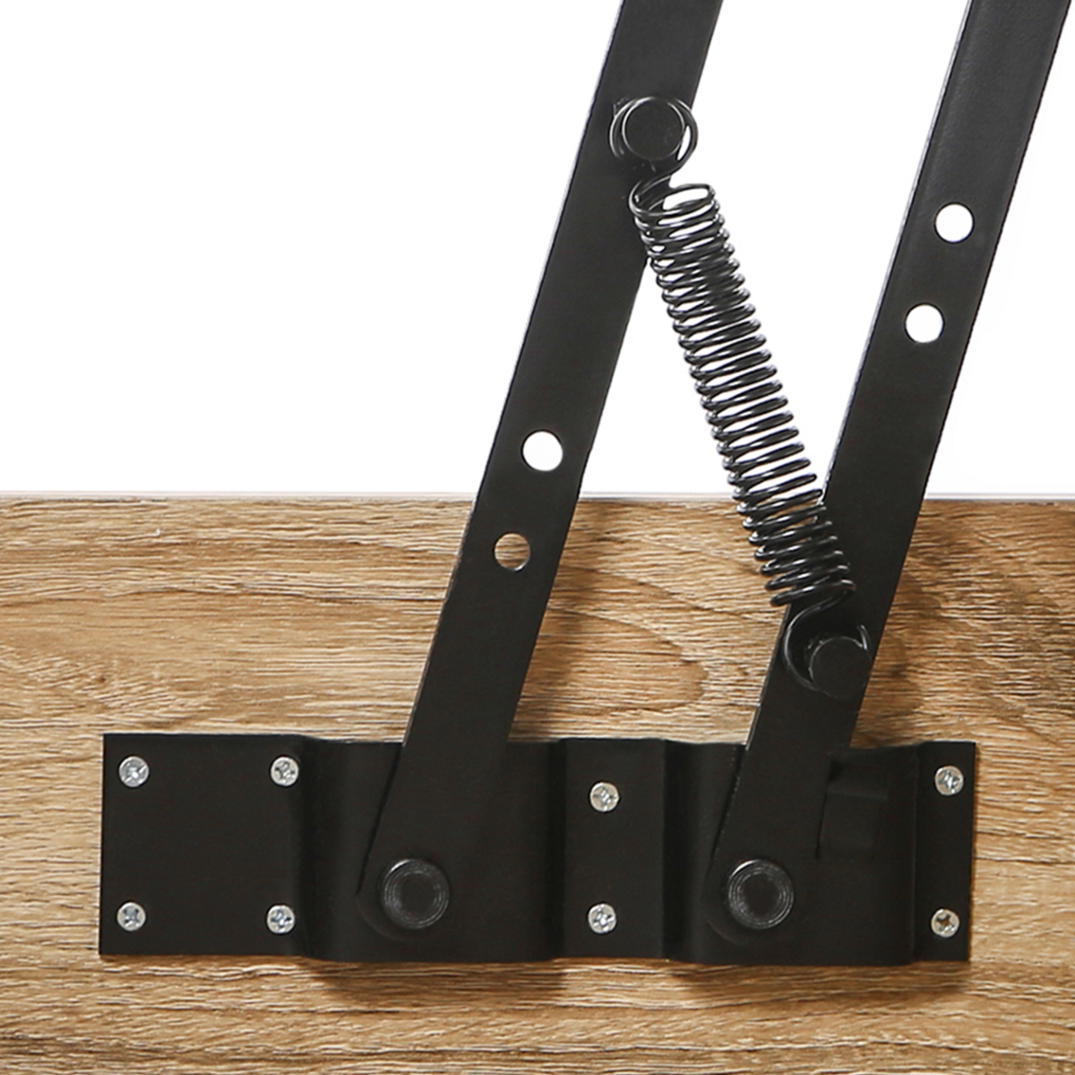 ID MARKET Table basse plateau relevable rectangulaire DETROIT bois et métal blanc design industriel