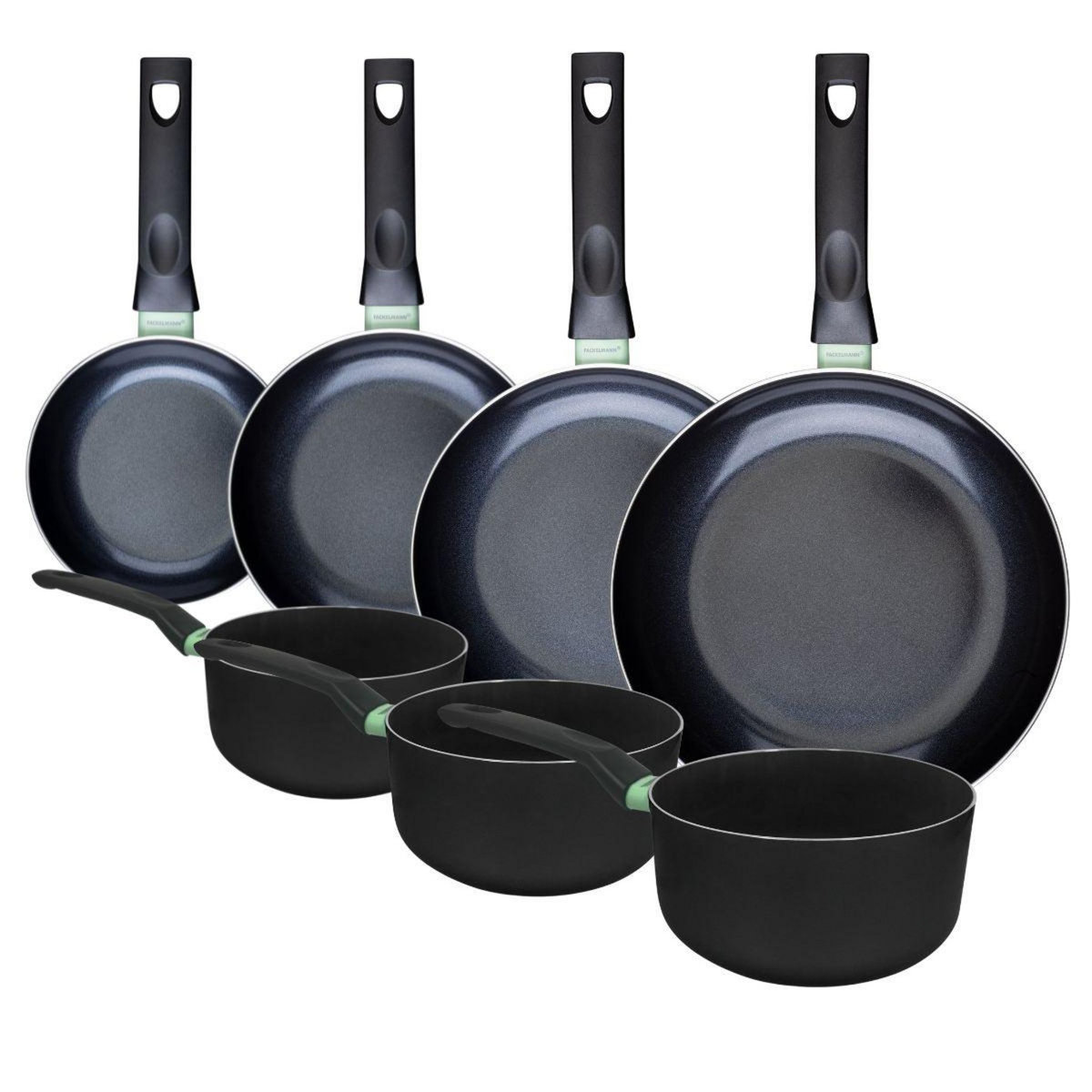 Fackelmann Ensemble de 4 poêles de 16, 20, 24 et 28 cm et 3 casseroles 16, 18 et 20 cm Fackelmann Brandao
