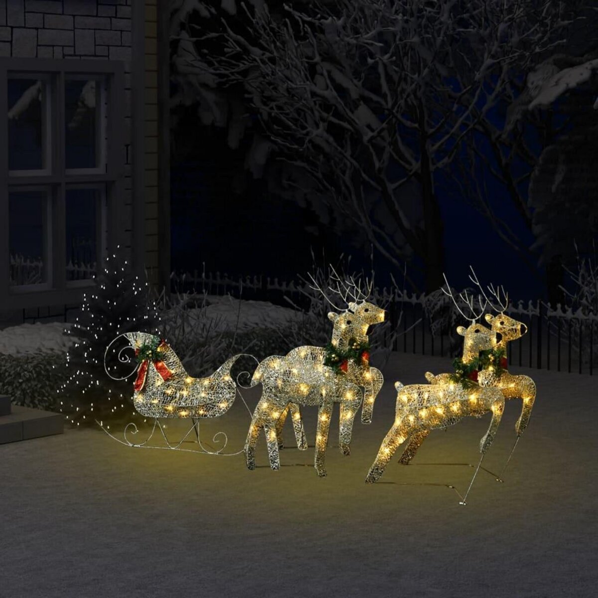 Decoration de Noël d'exterieur Renne et traîneau 252 LED
