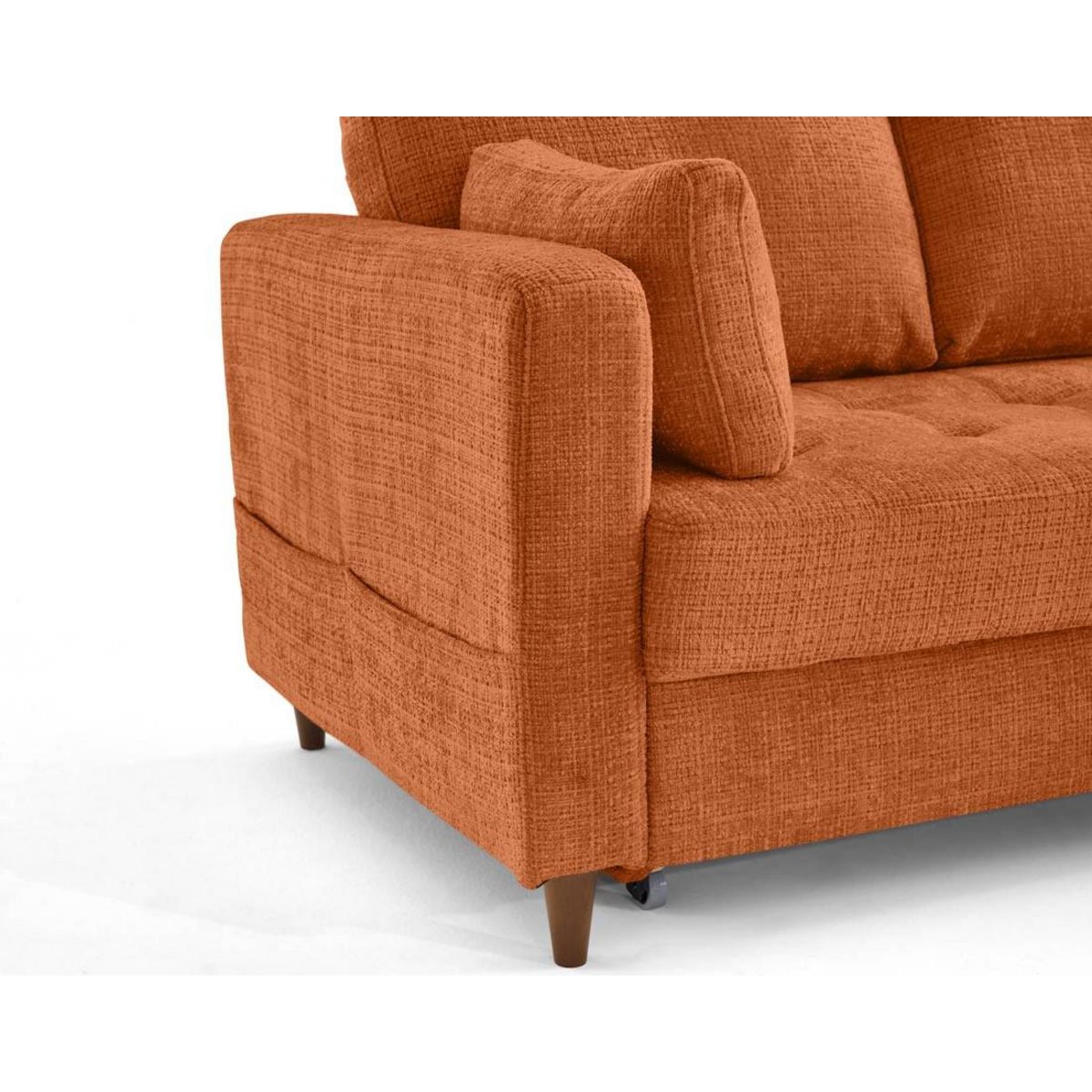 LISA DESIGN Anna - canapé d'angle droit 5 places convertible en velours texturé