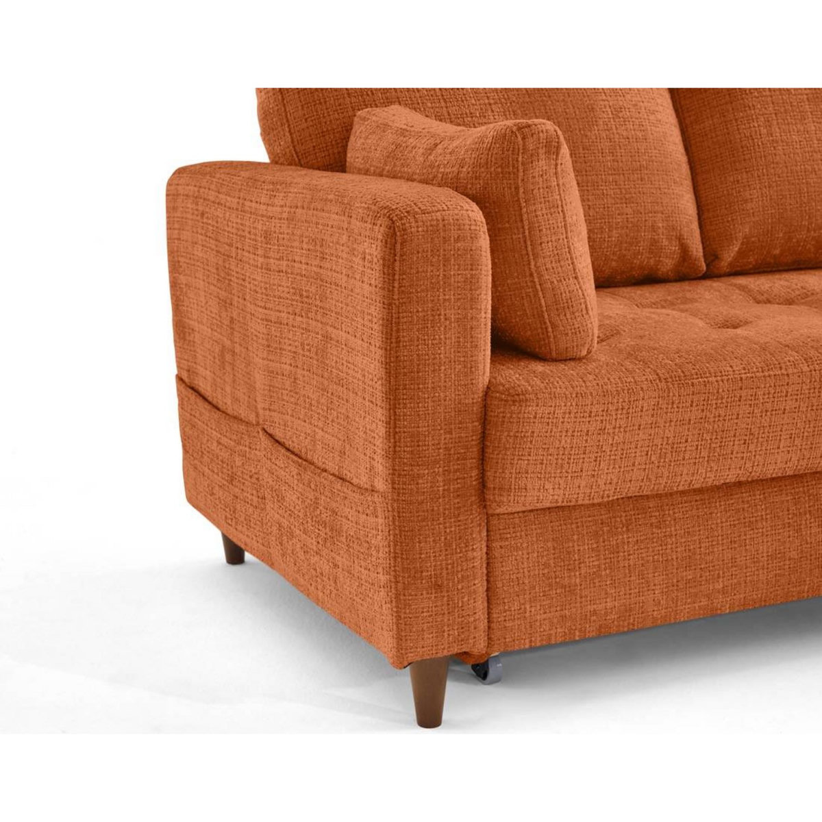 LISA DESIGN Anna - canapé d'angle droit 5 places convertible en velours texturé