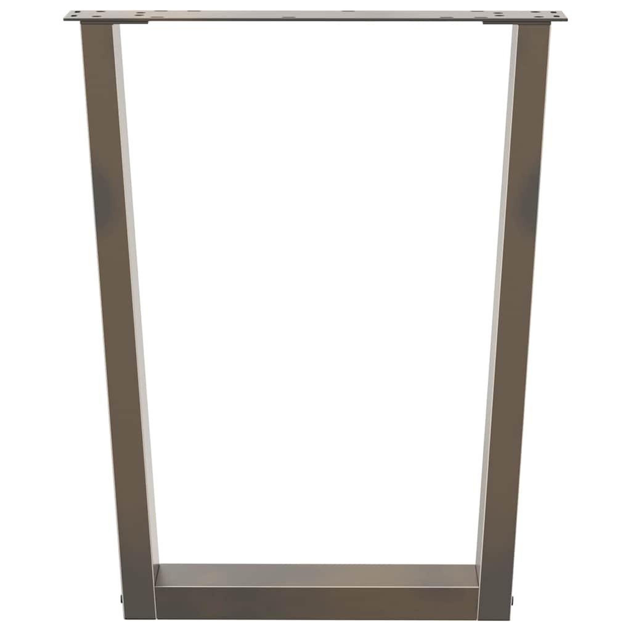 Voir la diapositive 3 : VIDAXL Pieds de table a manger forme V 2 pcs acier naturel acier