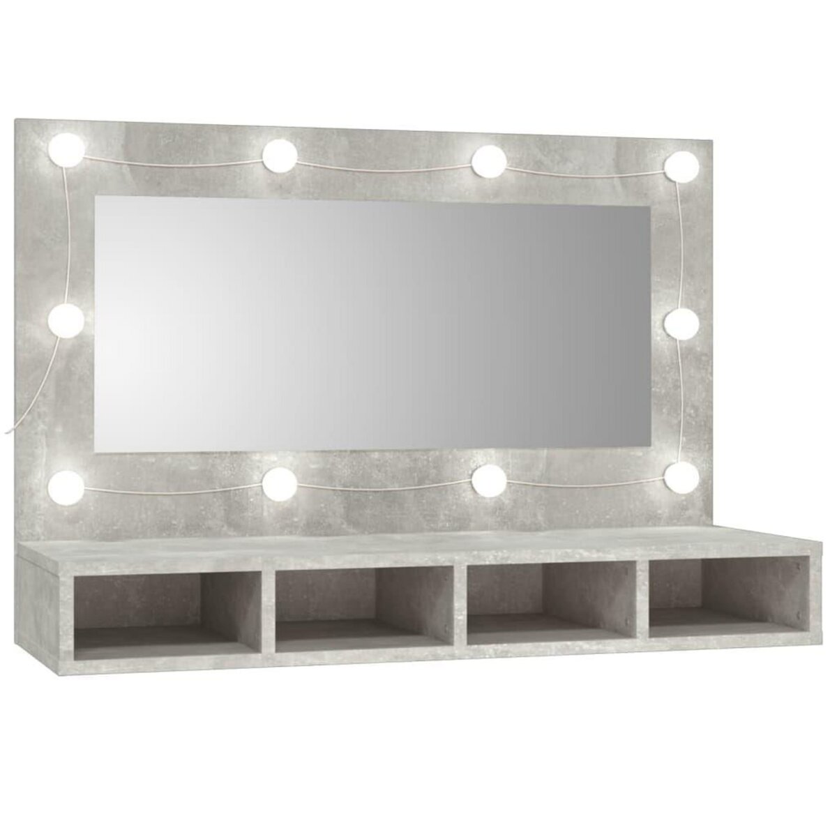 VIDAXL Armoire a miroir avec LED Gris beton 90x31,5x62 cm