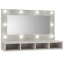 Voir la diapositive 1 : VIDAXL Armoire a miroir avec LED Gris beton 90x31,5x62 cm