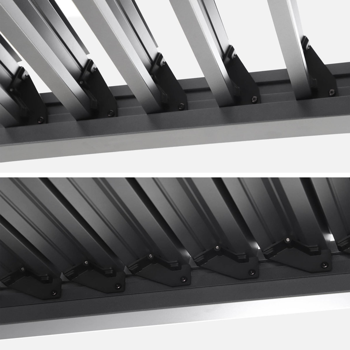 SWEEEK Pergola bioclimatique aux pieds arrondis aluminium et acier lames orientables 3x3m - Imperial