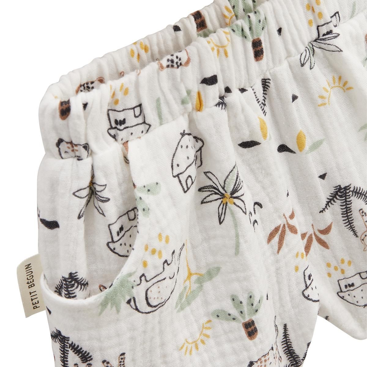 Petit Béguin Ensemble bébé t-shirt et short en gaze de coton Yao