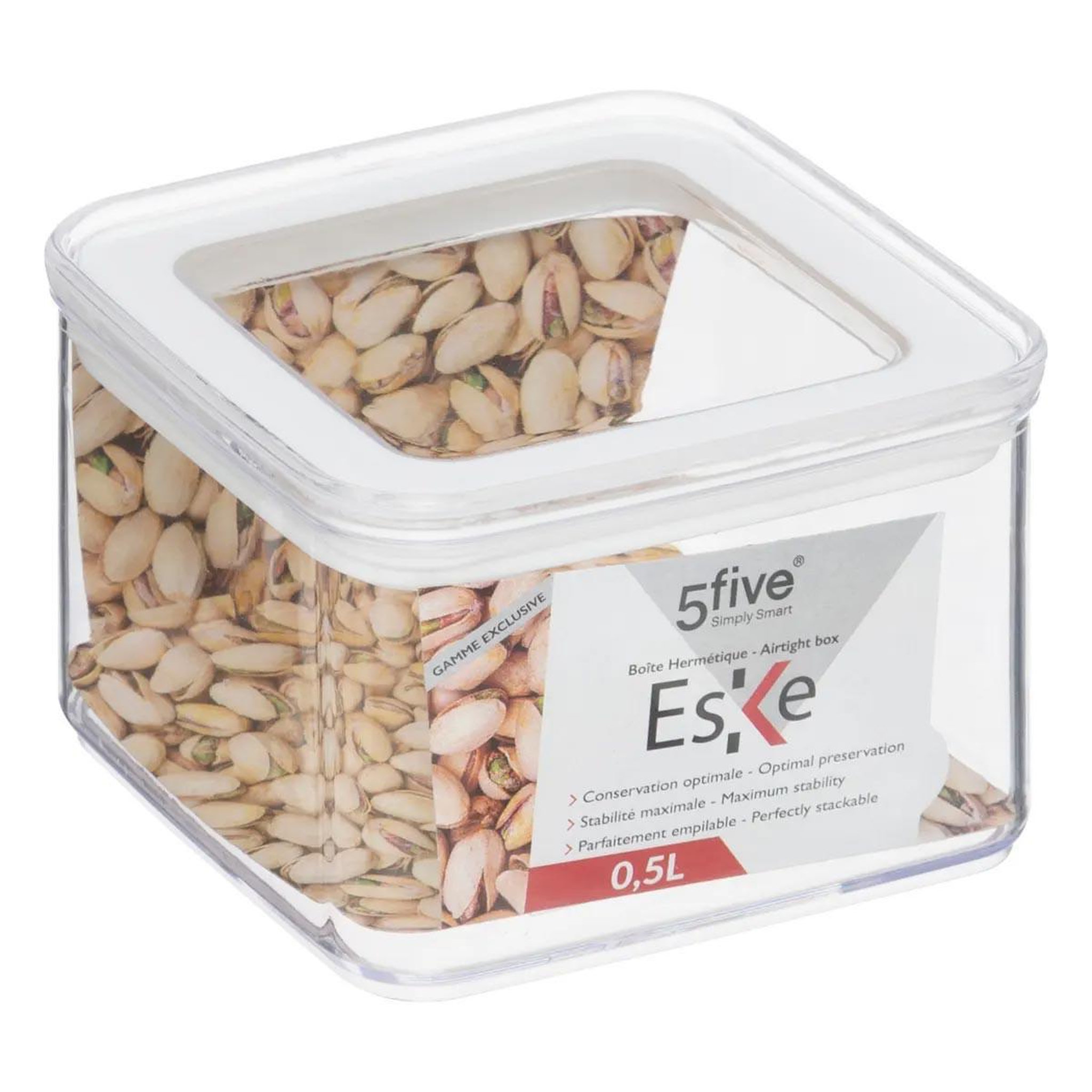 Voir la diapositive 3 : FIVE Boîte de conservation carrée  eske  500ml blanc
