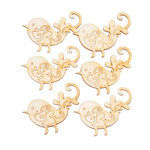 Paris Prix Lot de 8 Embellisseurs en Bois  Oiseaux  16cm Naturel