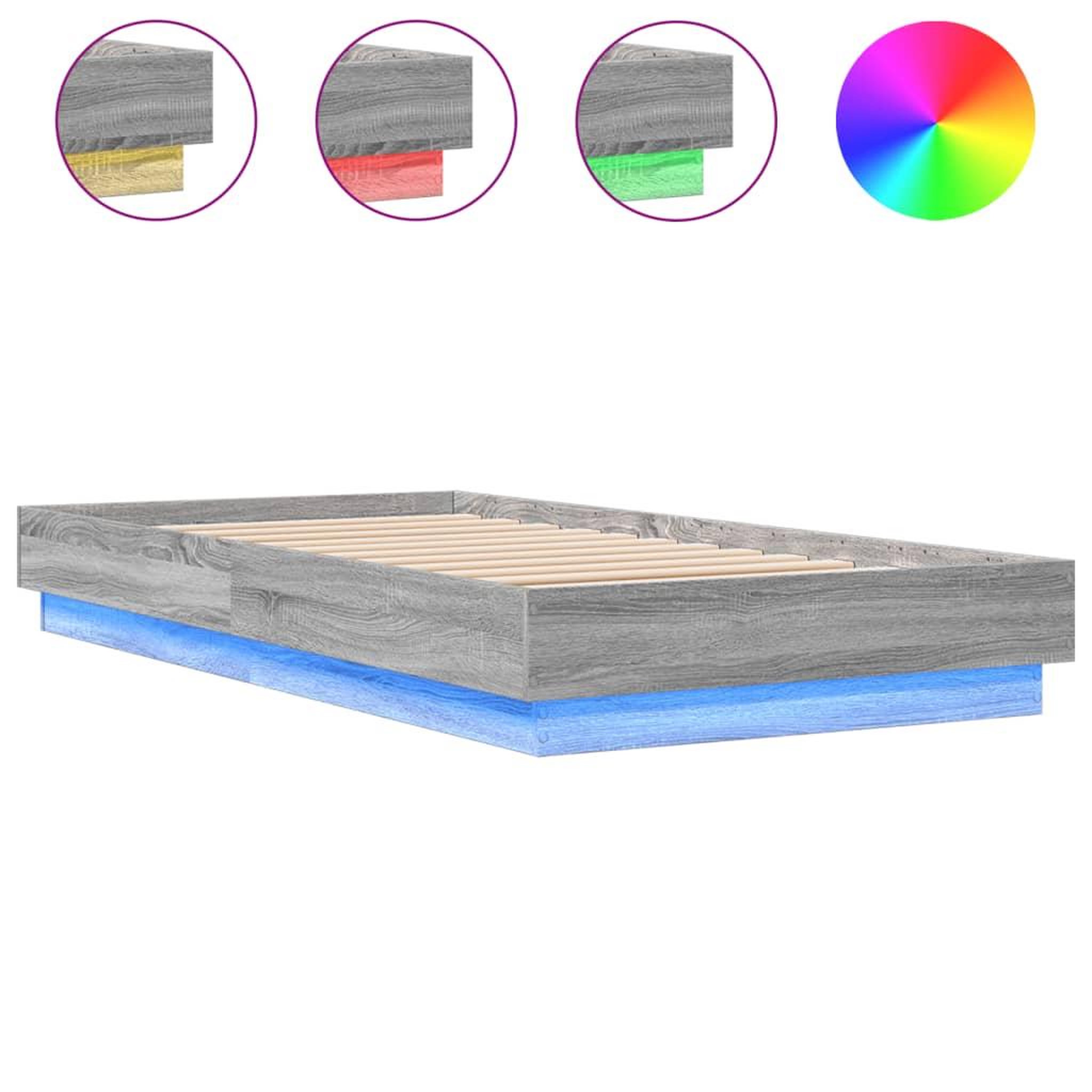 Voir la diapositive 2 : VIDAXL Cadre de lit sans matelas avec lumieres LED 75x190 cm