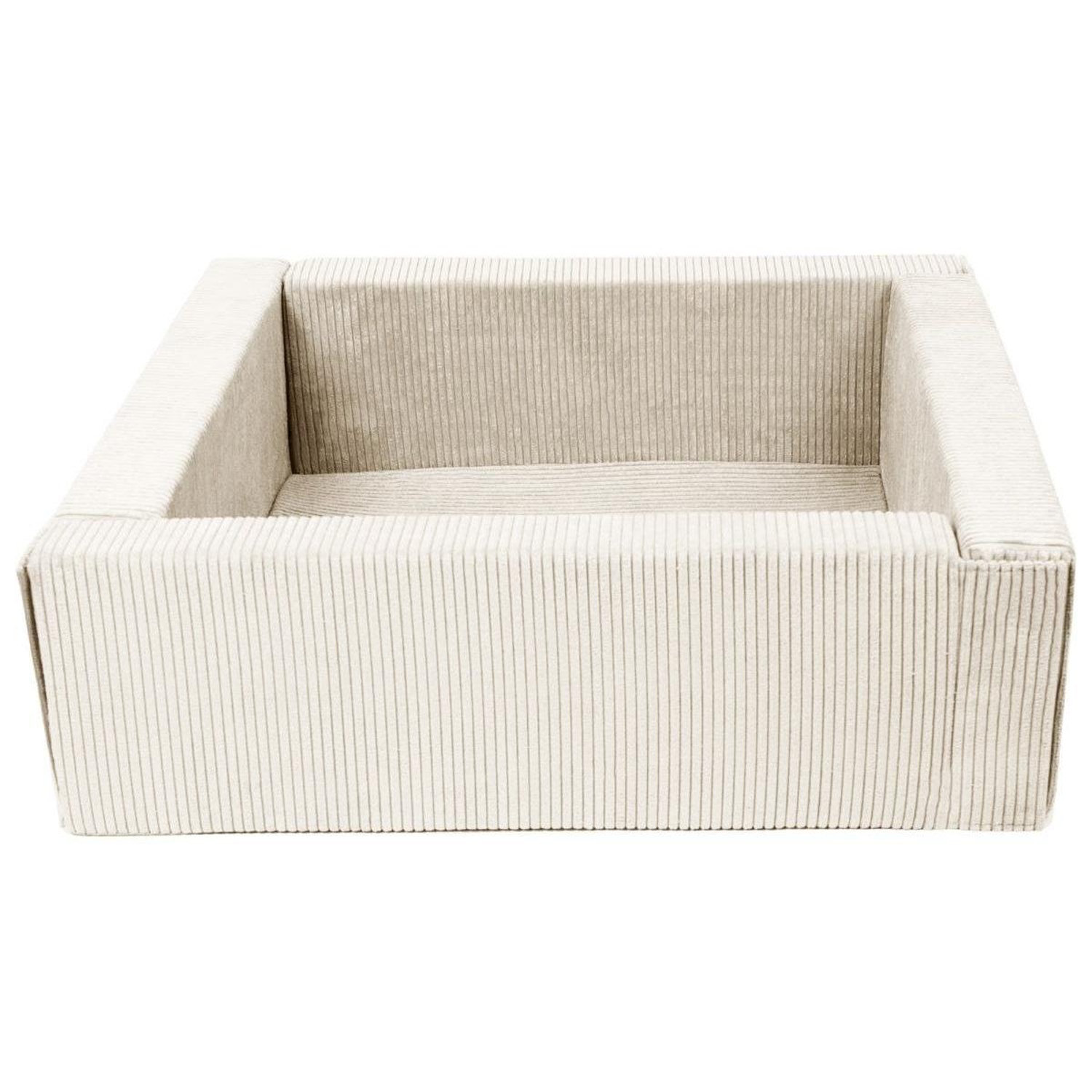 Piscine À Balles Velinda Carrée Modulable Crème Velours Côtelé Mousse Polyuréthane - vue 2