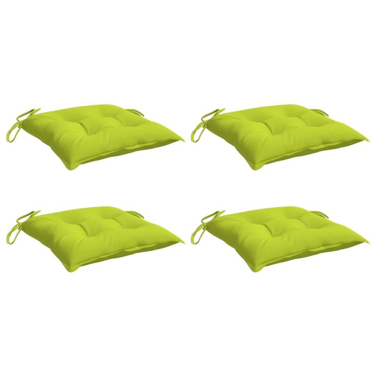 VIDAXL Coussins de chaise lot de 4 vert brillant 40x40x7 cm