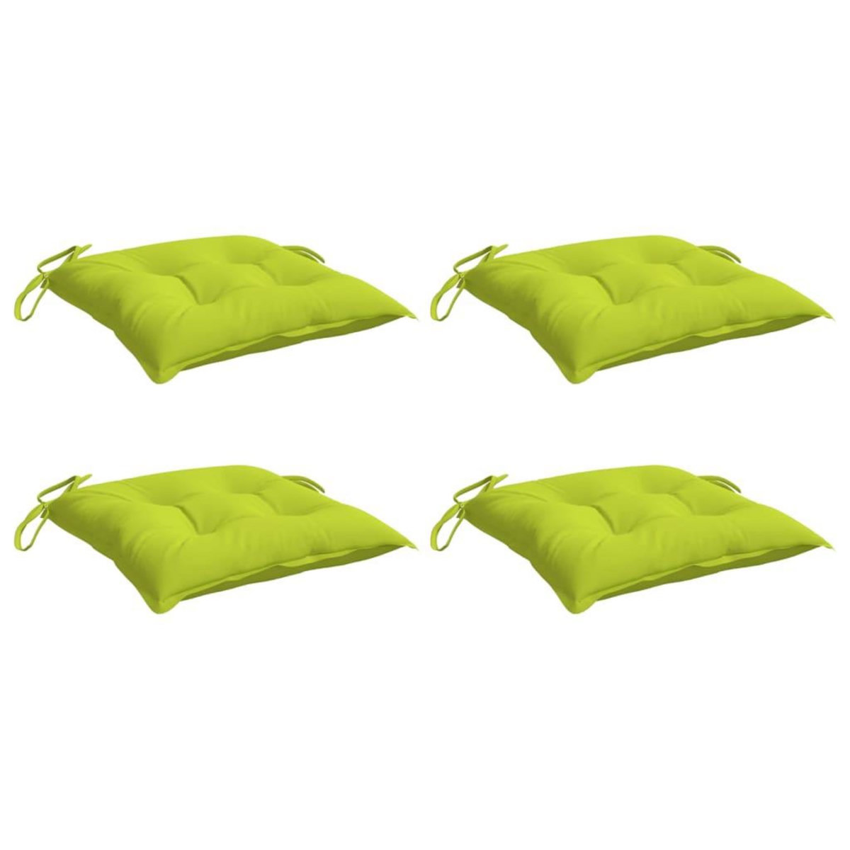 VIDAXL Coussins de chaise lot de 4 vert brillant 40x40x7 cm
