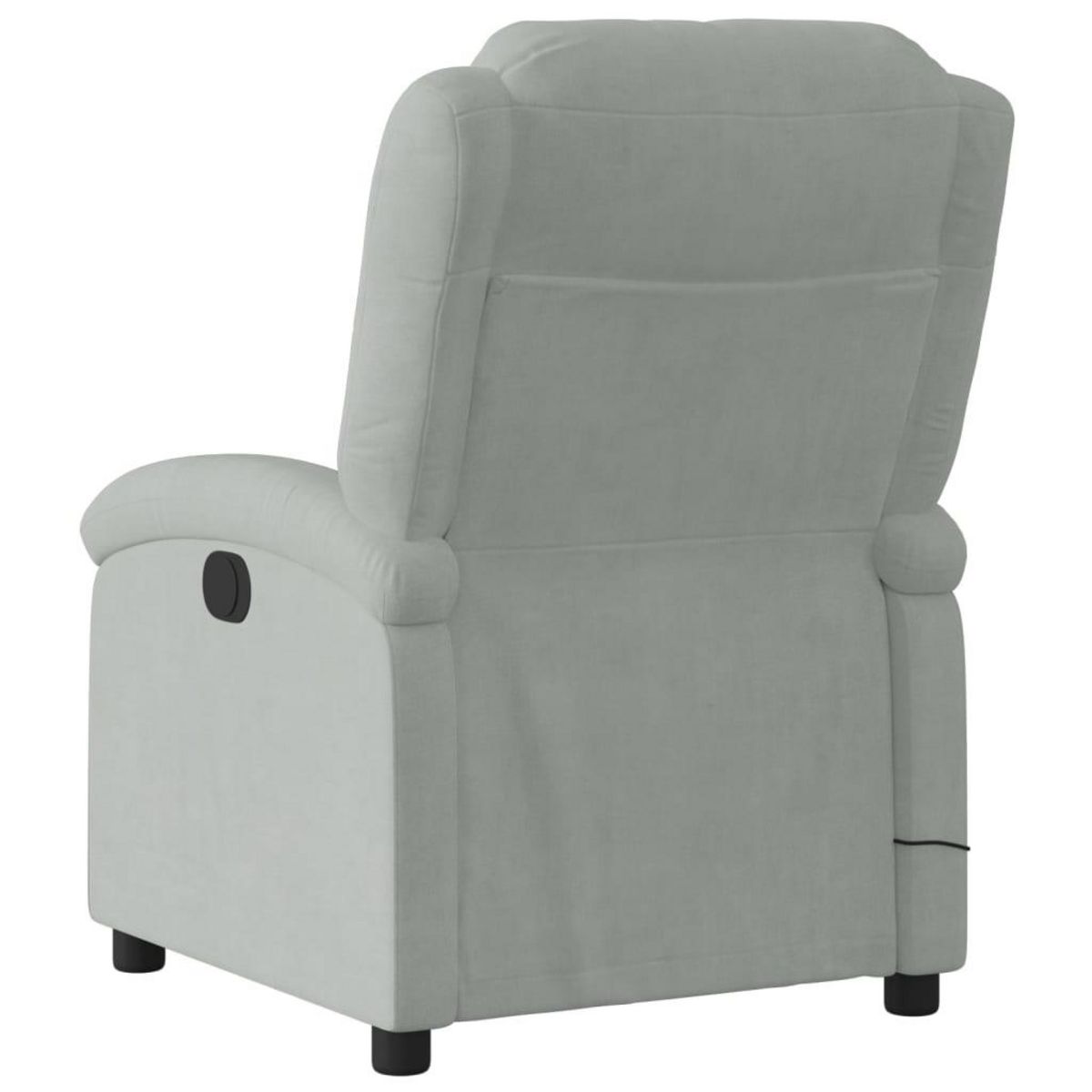 VIDAXL Fauteuil inclinable electrique de massage gris clair velours