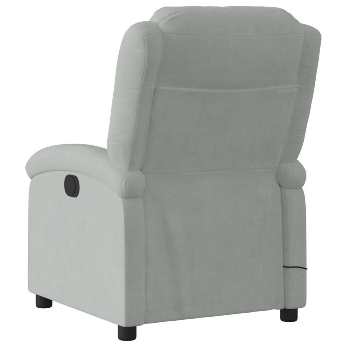 VIDAXL Fauteuil inclinable electrique de massage gris clair velours
