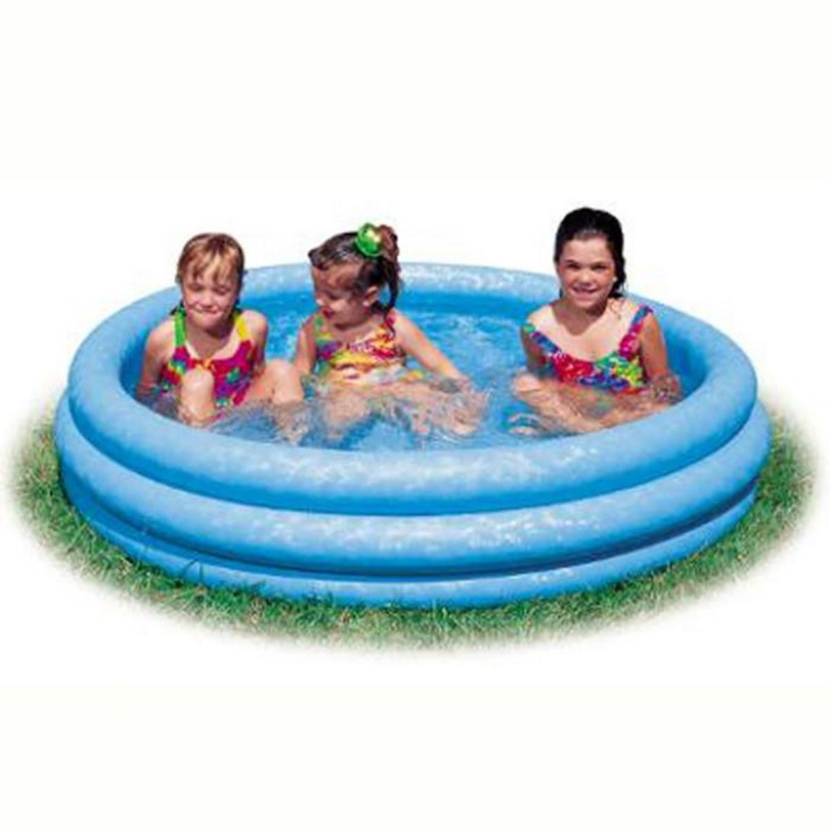 INTEX Piscinette pataugeoire gonflable Cristal - Diam. 168 x H. 40 cm - Bleu