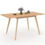 Voir la diapositive 5 : ID MARKET Table à manger extensible rectangle NOOR 4-8 personnes effet bois 110-150 cm