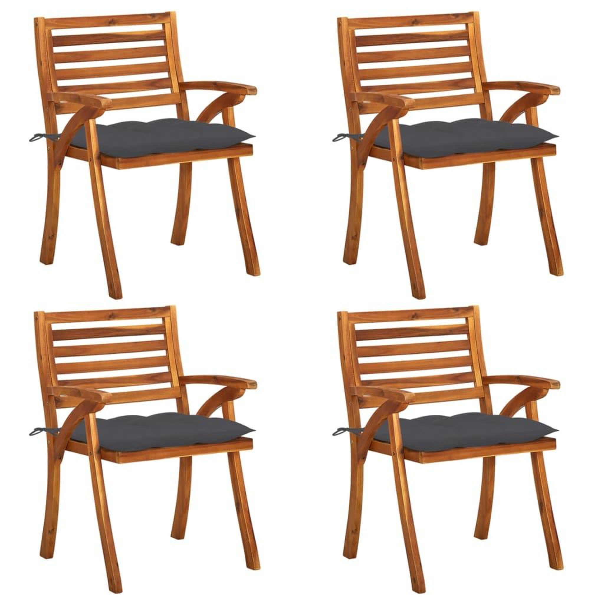 Voir la diapositive 1 : VIDAXL Chaises de jardin avec coussins lot de 4 Bois de teck solide