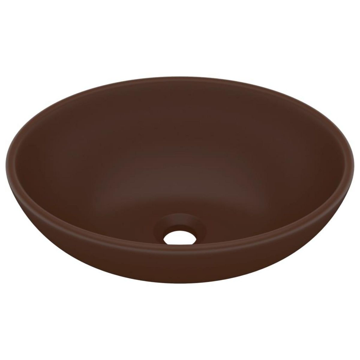 VIDAXL Lavabo ovale de luxe Marron fonce mat 40x33 cm Ceramique