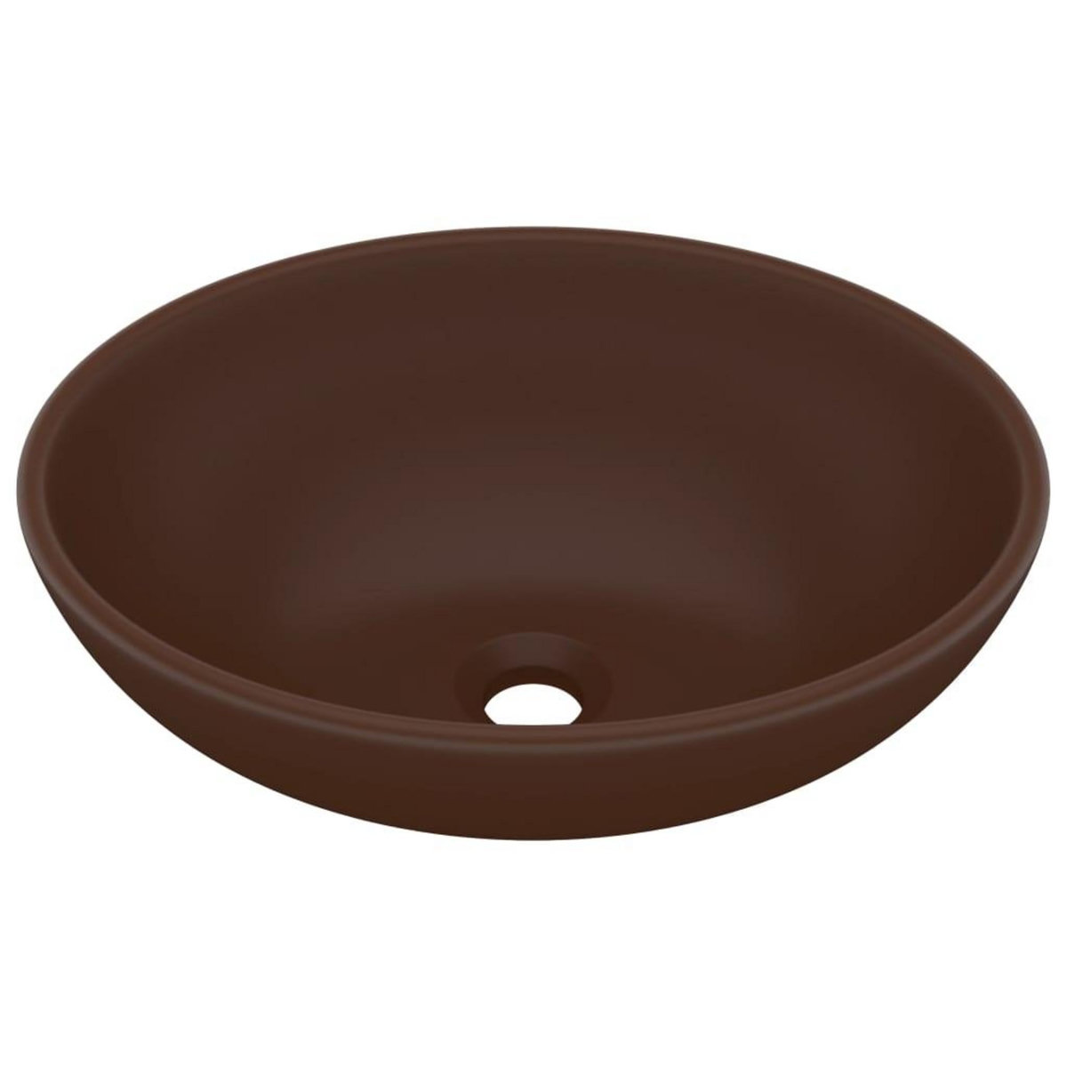 VIDAXL Lavabo ovale de luxe Marron fonce mat 40x33 cm Ceramique