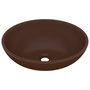 Voir la diapositive 2 : VIDAXL Lavabo ovale de luxe Marron fonce mat 40x33 cm Ceramique