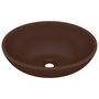 Voir la diapositive 2 : VIDAXL Lavabo ovale de luxe Marron fonce mat 40x33 cm Ceramique