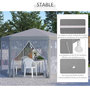 Voir la diapositive 5 : OUTSUNNY Tonnelle barnum tente de réception hexagonale style cosy métal polyester imperméabilisé surface env. 10 m² gris