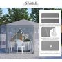 Voir la diapositive 5 : OUTSUNNY Tonnelle barnum tente de réception hexagonale style cosy métal polyester imperméabilisé surface env. 10 m² gris