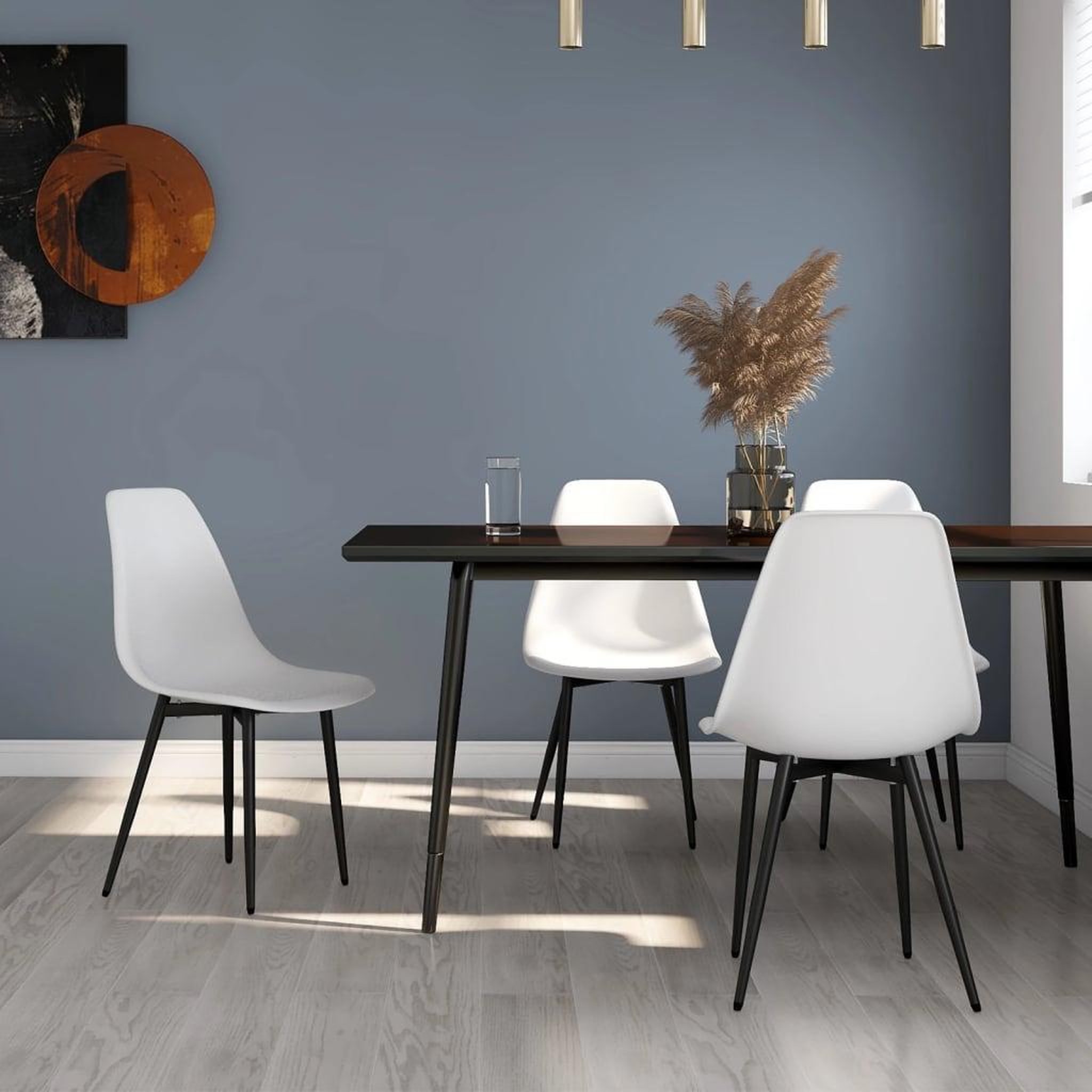 VIDAXL Chaises a manger lot de 4 blanc PP